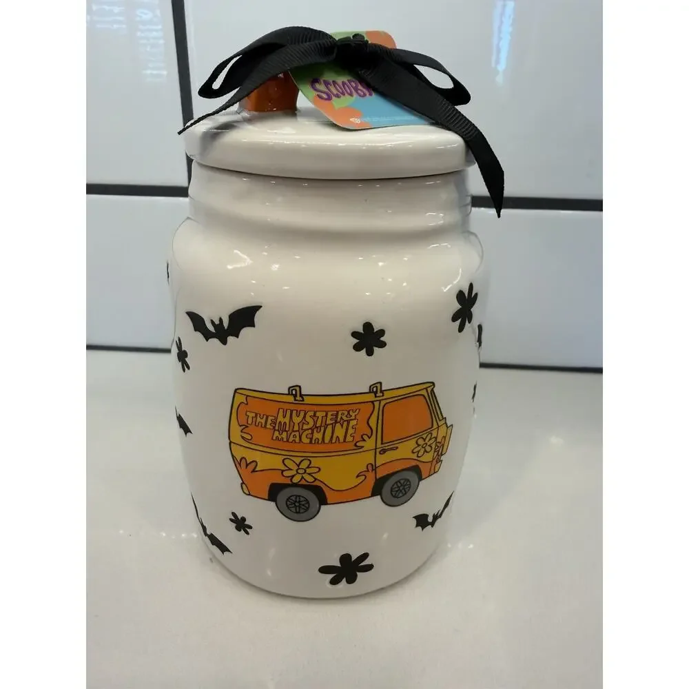 Rae Dunn x Scooby Doo Snacks Halloween Canister 6” Jar Mystery Machine New 🎃